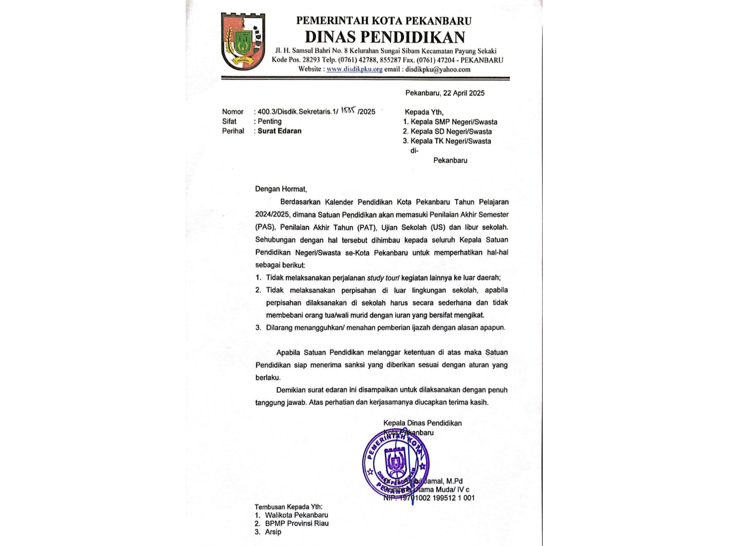 Disdik Terbitkan Edaran, Masyarakat Diminta Lapor Jika Iuran Perpisahan Sekolah Memberatkan