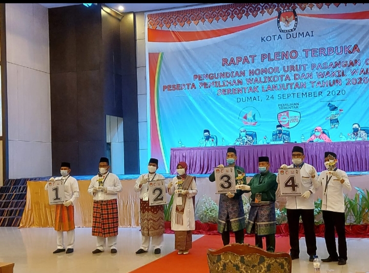 KPU Dumai Gelar Pencabutan Nomor Urut Paslon Walkot Dumai