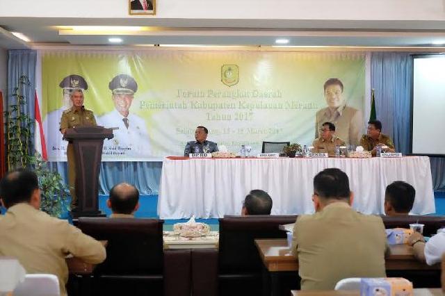 Wabup Meranti Buka Rakor Forum Perangkat Daerah