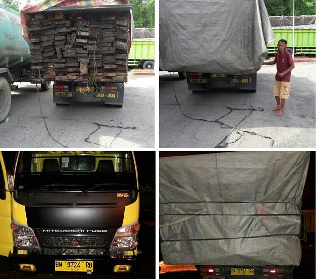 Polres Bengkalis Tangkap 5 Ton Kayu Ilegal