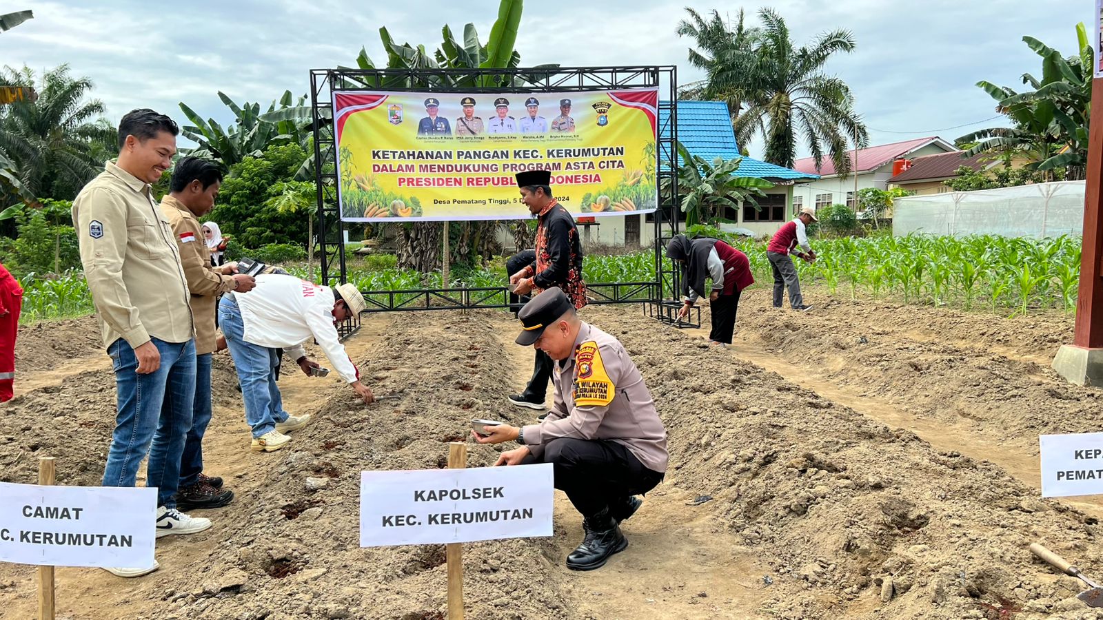 Lagi, Kapolsek Kerumutan dan Forkopimcam Kick Off Ketahanan Pangan Dukung Asta Cita