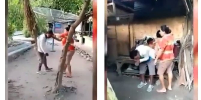 Viral Video Preman Takut Istri, Dijewer Ditabok Malah Minta Ampun & Menangis