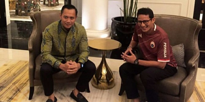 AHY ketemu Sandiaga, Demokrat merapat ke koalisi Prabowo..