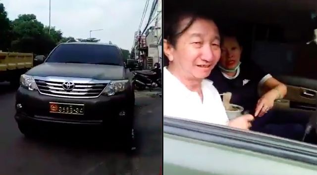 Viral Video Pria Mata Sipit Pakai Mobil Mirip Milik Dinas TNI Bareng Wanita