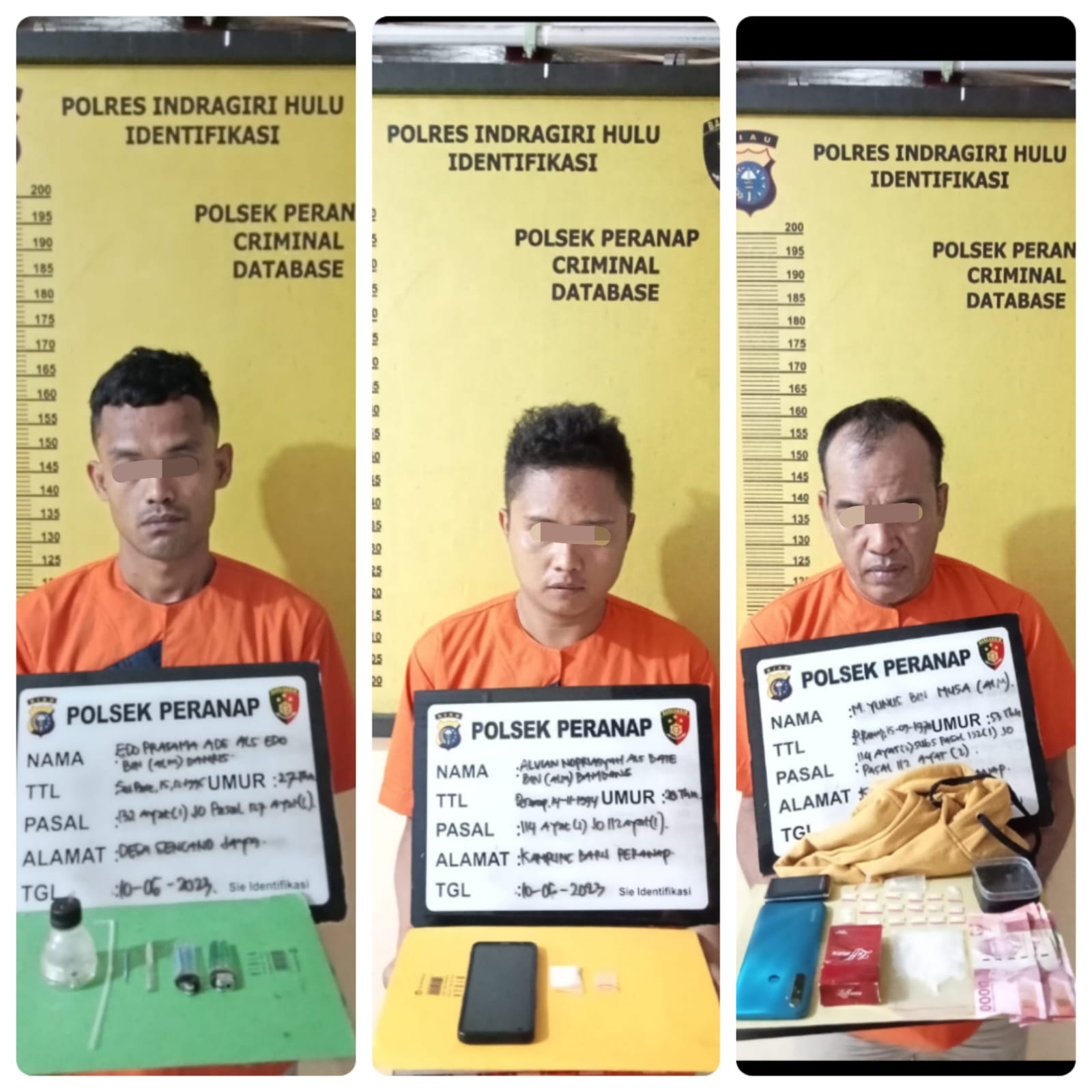 Kembali Marak, Tiga Pengedar Sabu Diamankan di Inhu