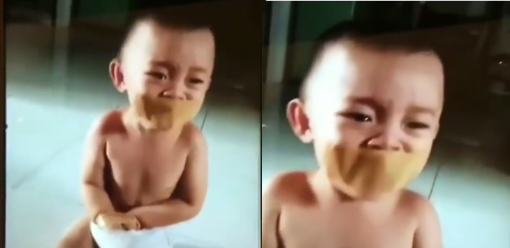 Balita Ini Disiksa, Mulut, Kaki dan Tangannya Dilakban. Keterlaluan!