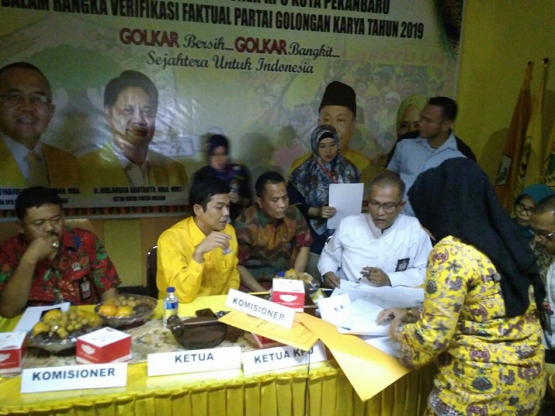 KPU Pekanbaru Lakukan Verifikasi Pertama di Partai Golkar