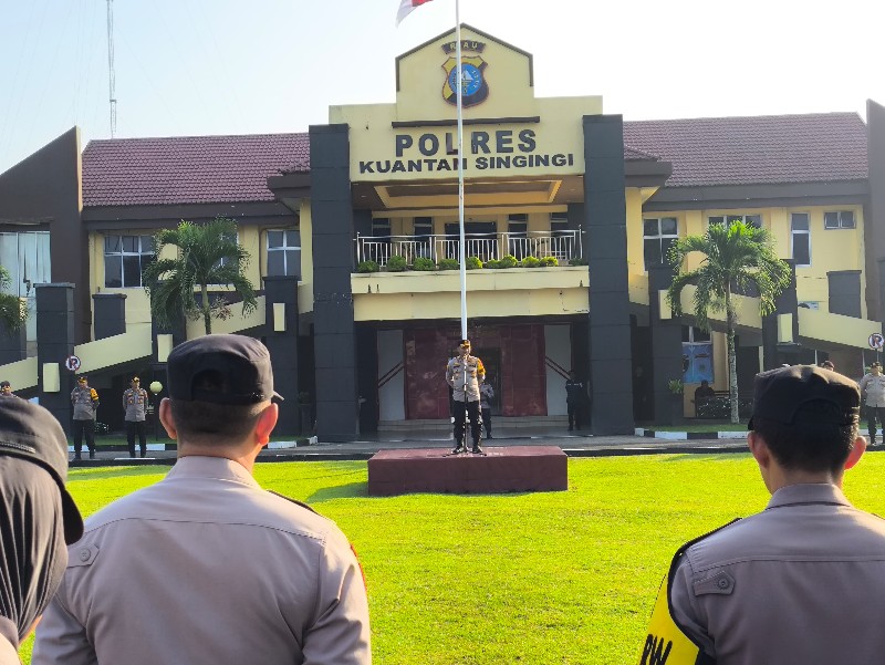Kapolres Kuansing Pimpin Apel Persiapan Kunjungan Kerja Presiden RI ke Riau