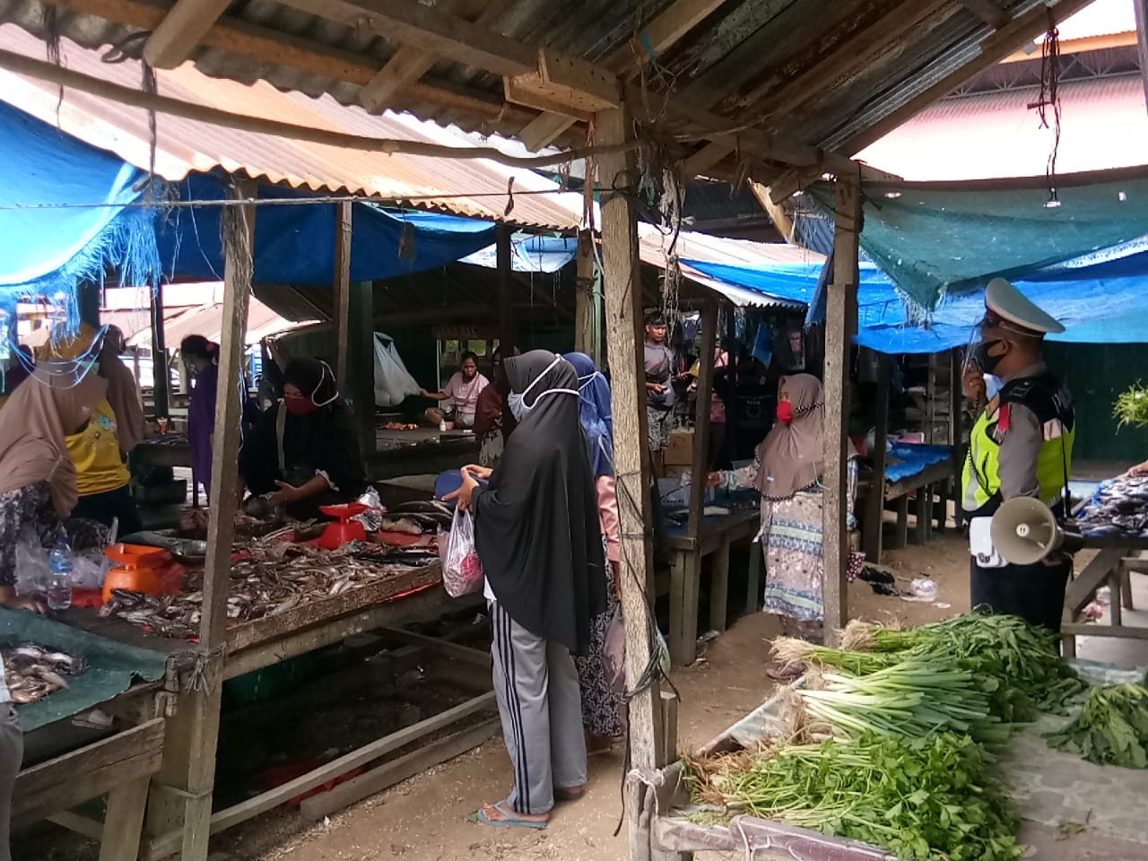 Polsek Pangkalan Kuras Lakukan Operasi Yustisi, Beri Himbauan Protokol Kesehatan