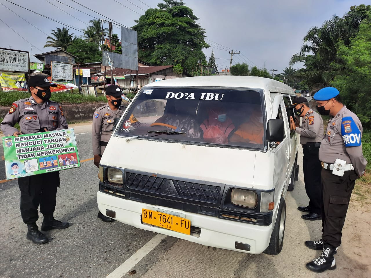 Cegahan Penyebaran Covid-19, Polsek Bandar Sei Kijang Lakukan Operasi Yustisi