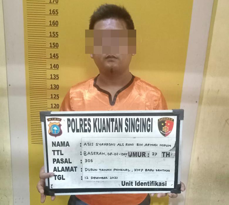 Polres Kuansing Amankan Penjual Chip Domino, Uang Tunai dan Handphone Disita