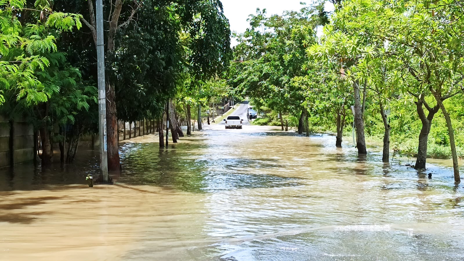 Sungai Batak di Pekanbaru Riau Meluap, Akses Jalan Lembah Raya Lumpuh Total