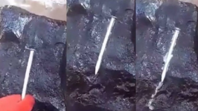Geger Batu Hitam Bisa Lumerkan Paku, Begini Penjelasannya