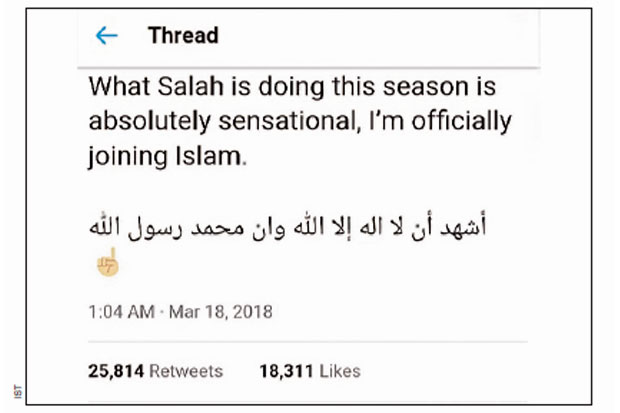 Salah Cetak Empat Gol, Pengelola Akun Liverpool Family Masuk Islam