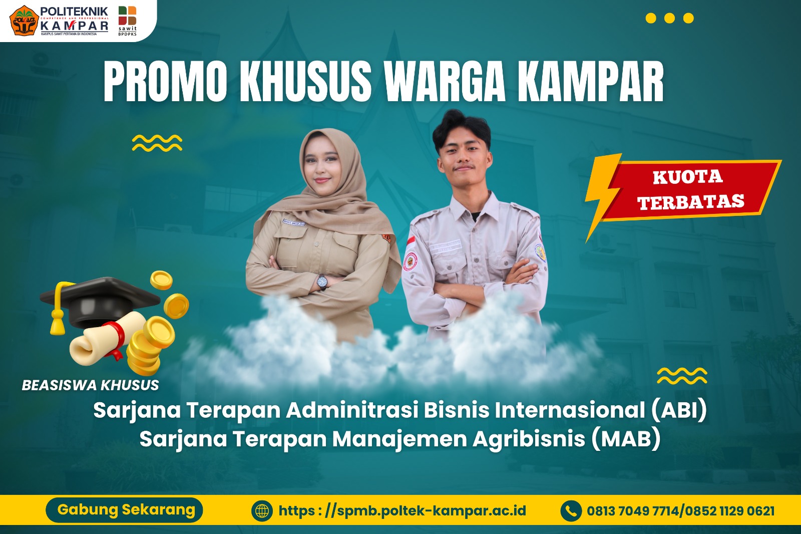 Segera Daftar! Politeknik Kampar Tawarkan Beasiswa Khusus untuk Putra-Putri Daerah