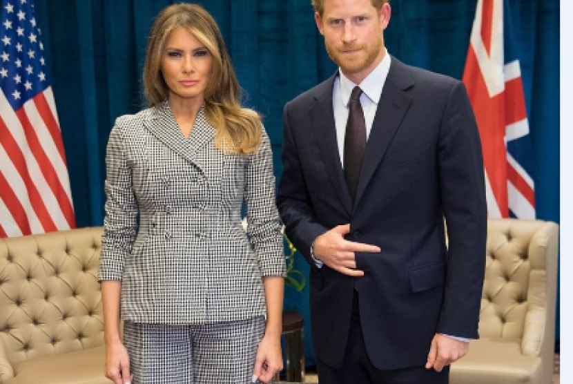 Keganjilan Pangeran Harry Saat Berjumpa Melania Trump