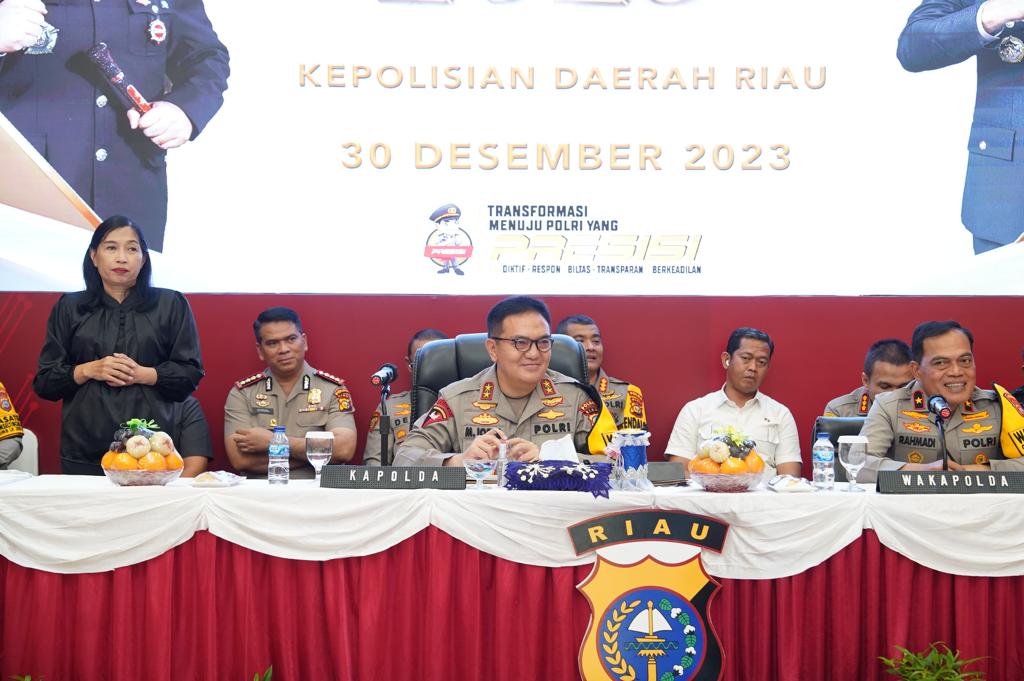 Sepanjang 2023, Polda Riau Tangkap 1 Ton Sabu dan Padamkan 4.158 Titik Api