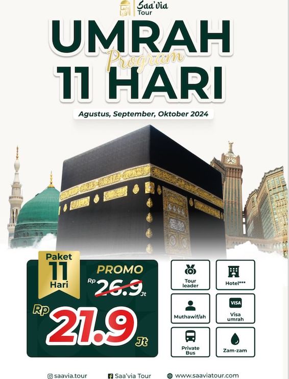 Saa'via Tour & Travel Tawarkan Paket Umrah Termurah Rp 21,9 Juta