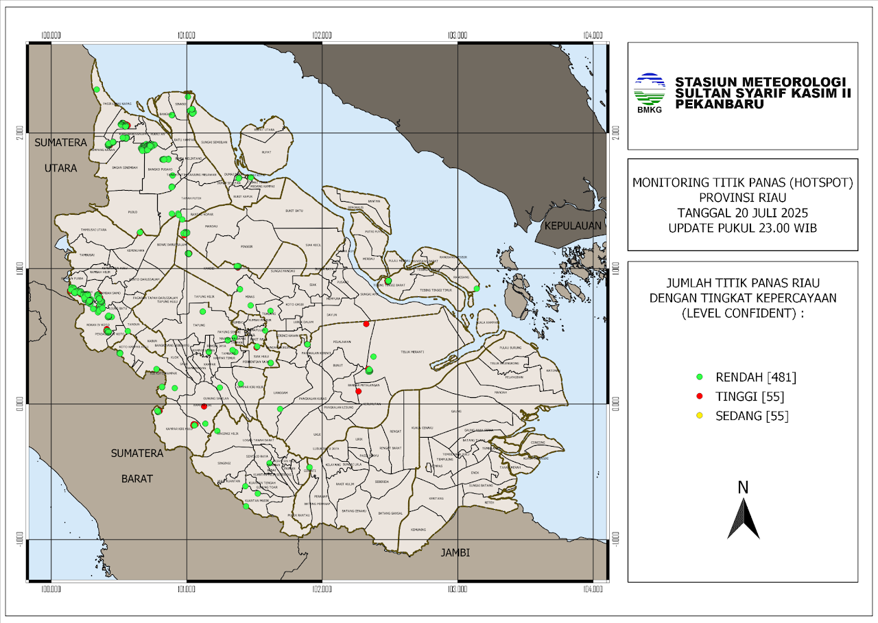 582 Titik Panas Terdeteksi di Riau, Rokan Hilir dan Rokan Hulu Terparah