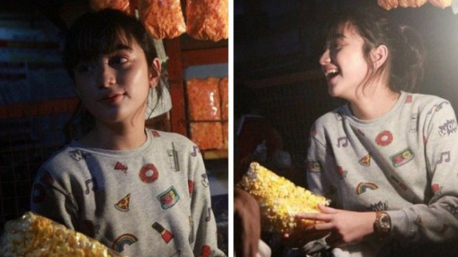 Viral, Penjual Popcorn Cantik Bikin Pelanggan Rela Antre