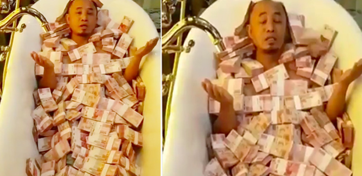 Heboh! Pria Diguyur Uang Miliaran di Bak Mandi, “Ini buat Janda”