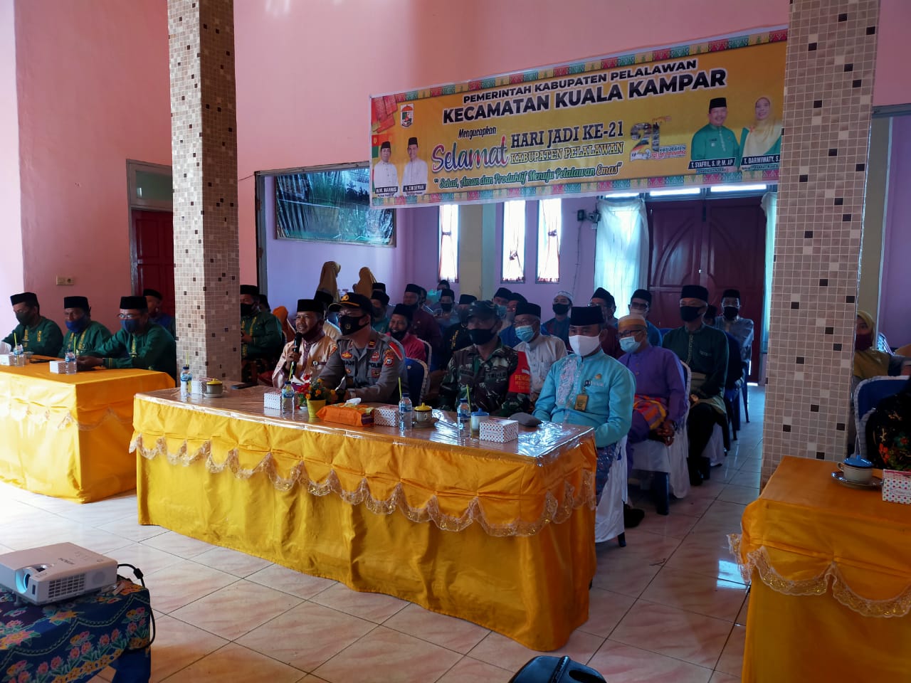 Kapolsek Kuala Kampar Ikuti Paripurna Hari Jadi ke 21 Kabupaten Pelalawan Via Daring