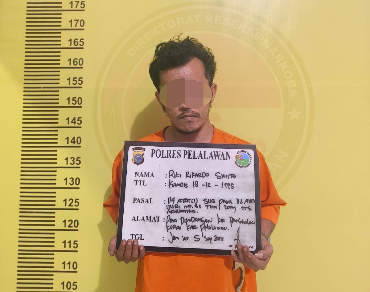 Lagi Nyantai di Pondok, Pemuda di Pelalawan Ditangkap Polisi saat akan Transaksi Sabu