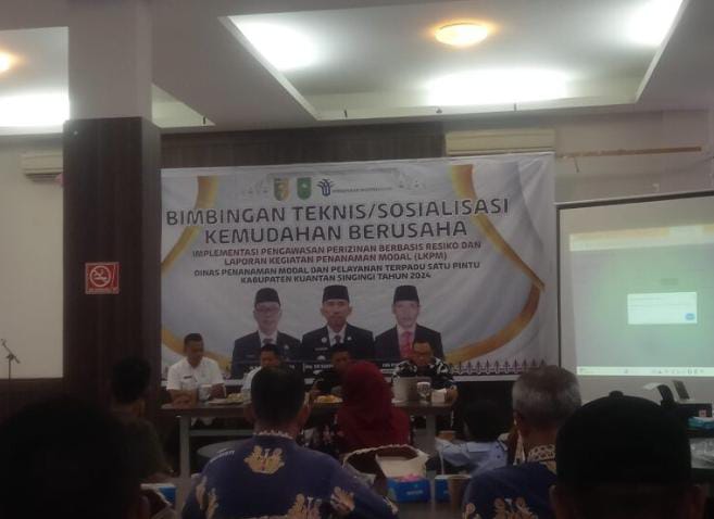 Dinas Penanaman Modal dan Pelayanan Terpadu Satu Pintu Kuansing Gelar Bimtek Kemudahan Berusaha untuk Pelaku Usaha