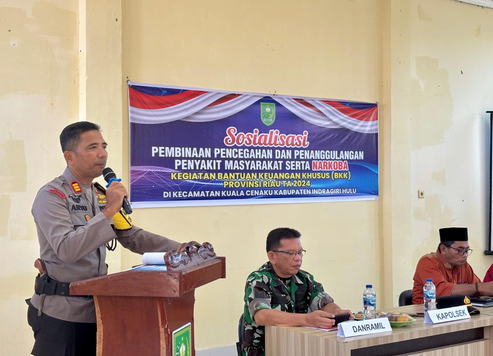 Polsek Kuala Cenaku Sosialisasi Bahaya Narkoba dan Bahaya Hoax