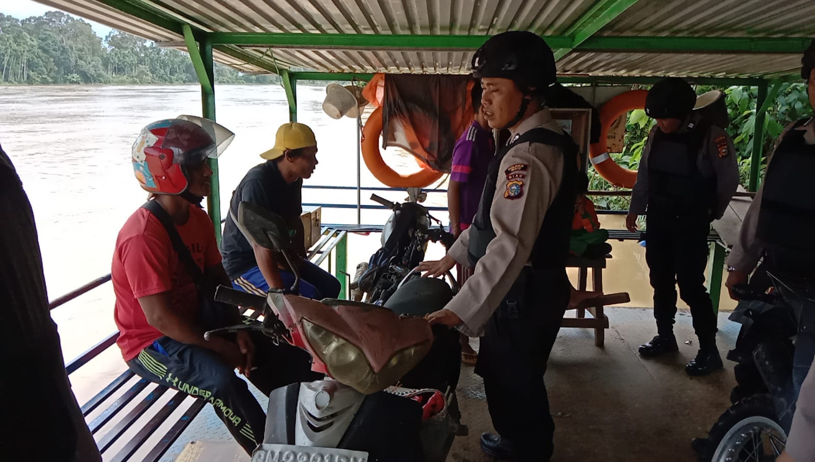 Samapta Polres Inhu Patroli DAS Indragiri, Sekaligus Cooling System di Sei Guntung Tengah