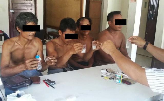 4 Pengedar Sabu Diciduk Polsek Tapung Saat Transaksi di Rumah Kontrakan