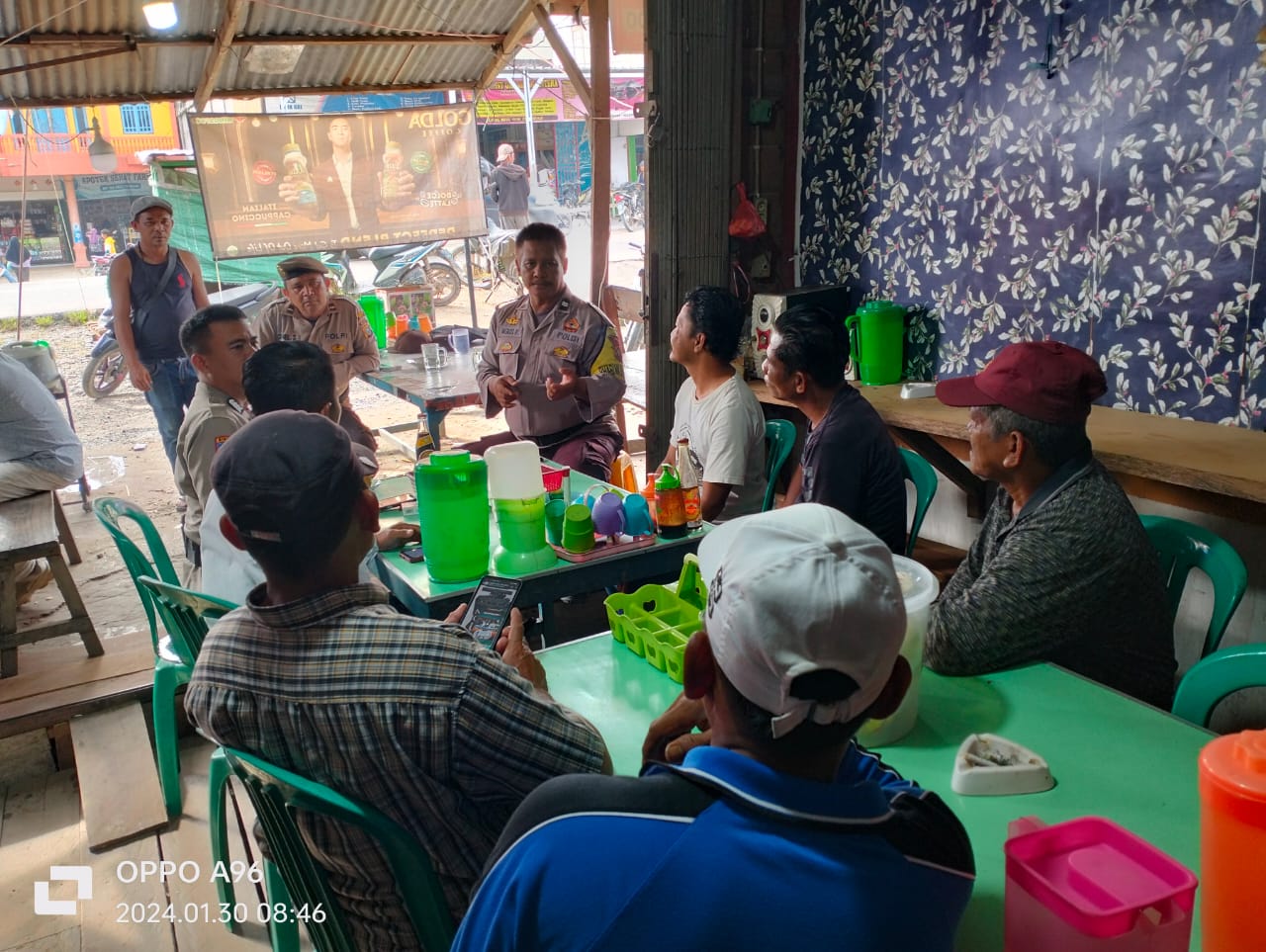 Polsek Keritang Sosialisasikan Pemilu Damai dan Cooling System di Pasar Desa Pengalihan