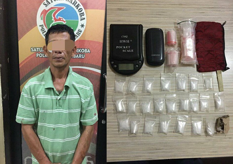 Tangkap Pengedar, Satresnarkoba Pekanbaru Sita 34,4 Gram Sabu