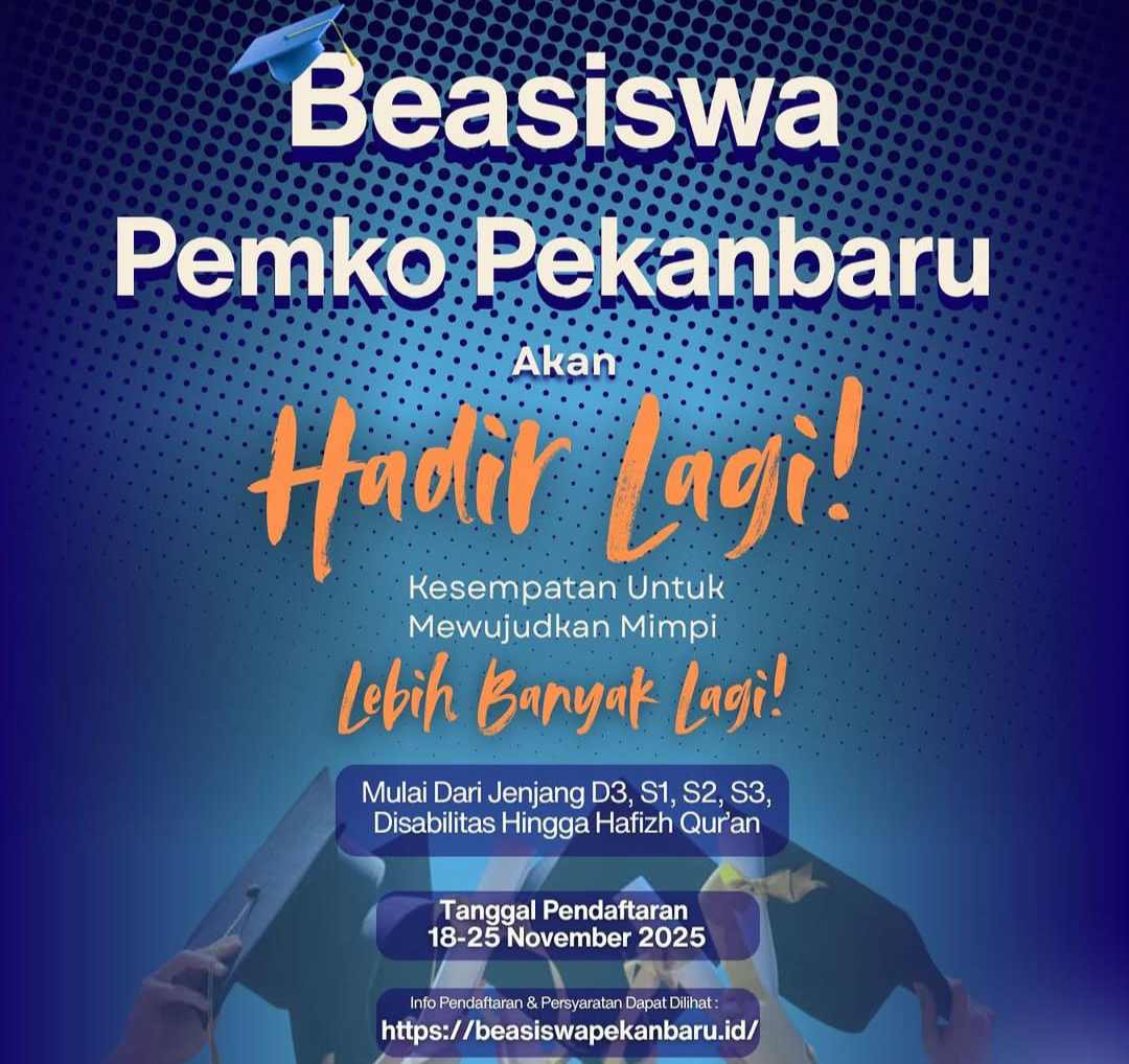 Pemko Pekanbaru Buka Pendaftaran Beasiswa Bagi Disabilitas Hingga Hafizh Qur'an, Link Cek Disini!