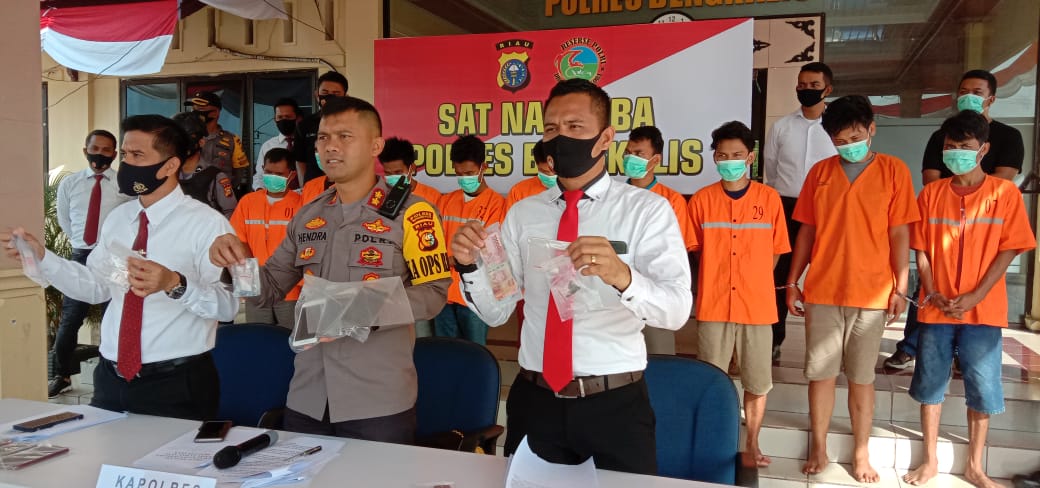 Polres Bengkalis Ringkus 9 Sekaligus Tersangka Narkoba