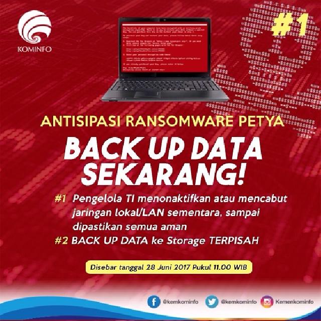Antisipasi Serangan Petya, Menkominfo Serukan Pengamanan Data