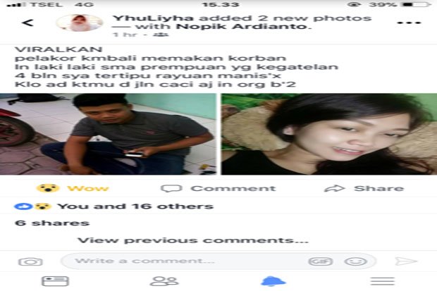 Jadi Korban Pelakor, Wanita Ini Pajang Foto Suami dan Selingkuhan