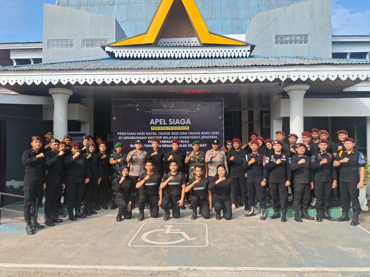 Rutan Kelas IIB Rengat Gelar Apel Siaga Pengamanan Nataru 2025-2026