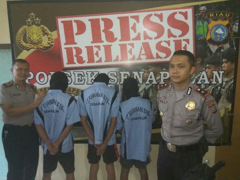 Akhirnya, Tiga Begal Sadis yang Sudah Beraksi di 15 TKP di Pekanbaru Tertangkap