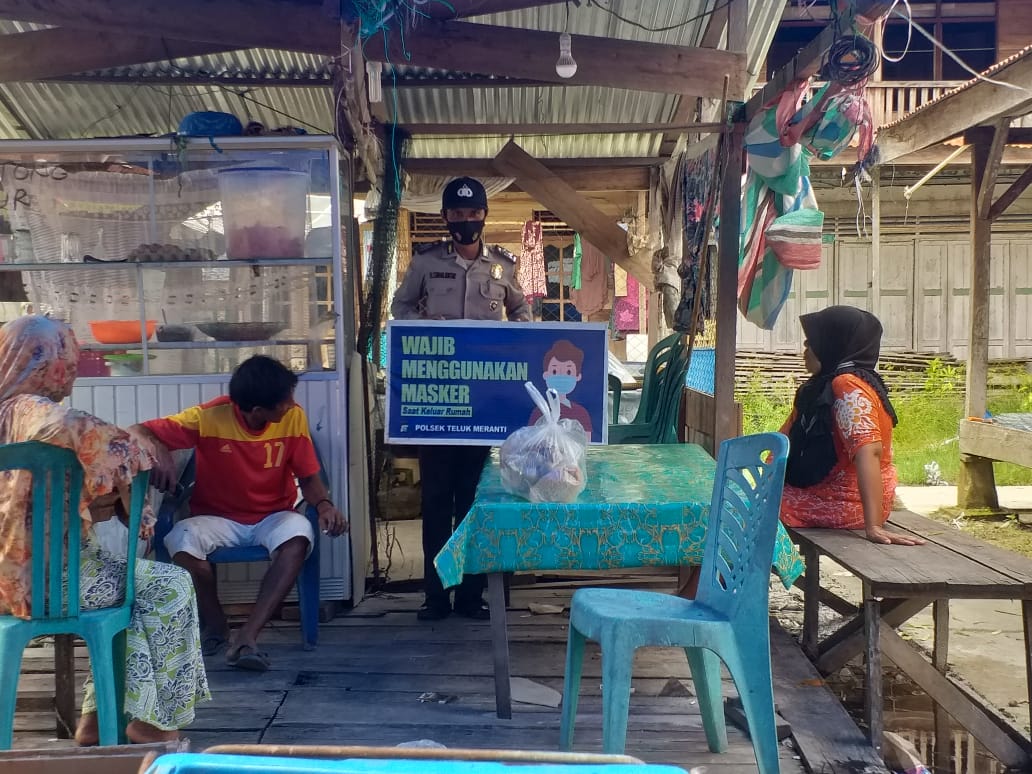 Polsek Teluk Meranti Ajak Masyarakat Terus Jalankan Aturan Prokes 