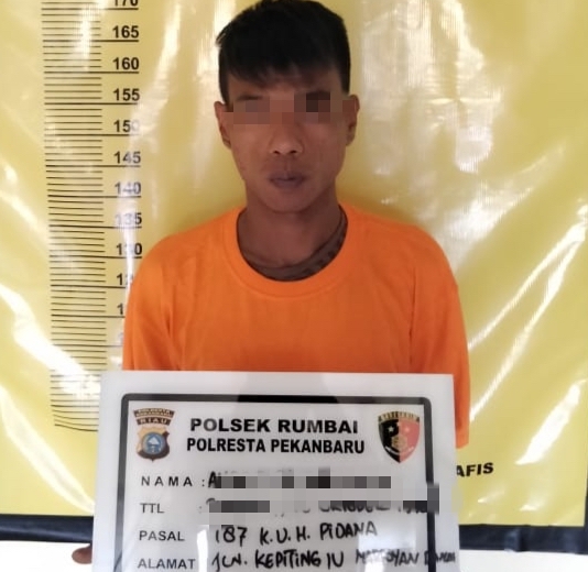 Andre Pelaku Pembakar Sepeda Motor Mantan Pacar di Pekanbaru Diringkus