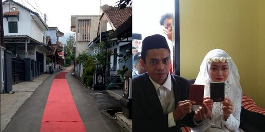 Pasangan Pengantin Asal Pandeglang Gelar Karpet Merah Sepanjang 2Km