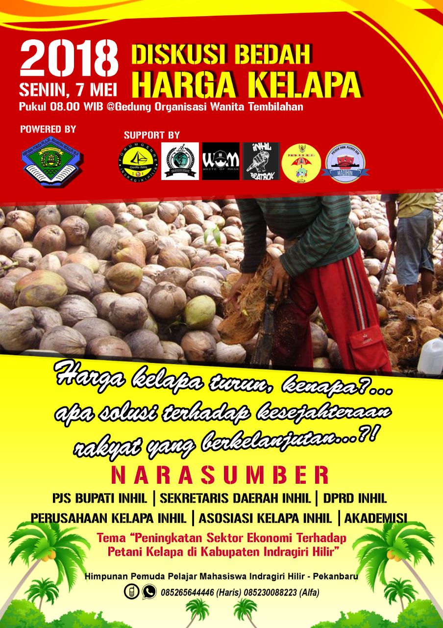 PB HIPPMIH Pekanbaru Akan Taja Diskusi Bedah Harga Kelapa