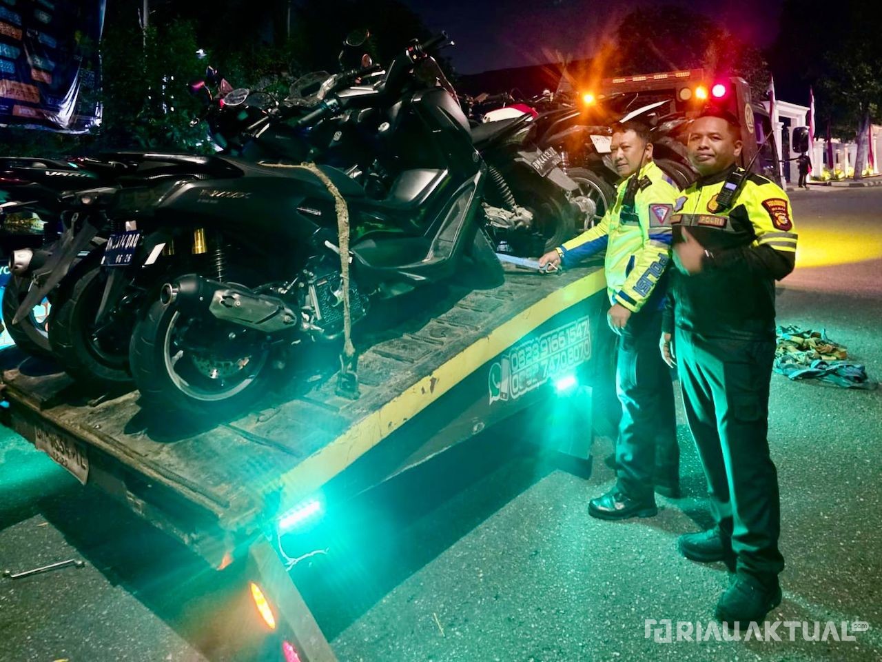 Polresta Pekanbaru Amankan 79 Motor dalam Dua Malam, Balap Liar dan Knalpot Brong Disikat
