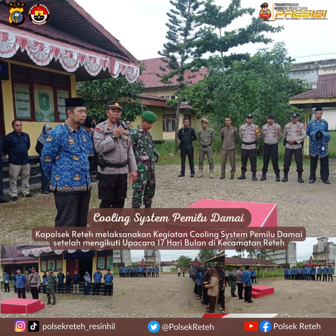 Usai Upacara 17 Hari Bulan, Polsek Reteh Edukasi Pemilu Damai 2024