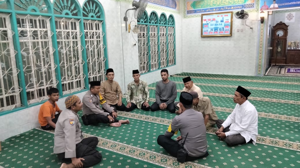 Sosialisasi Pemilu Damai Polsek Pekanbaru Kota, Sapa Warga di Masjid Awaluddin