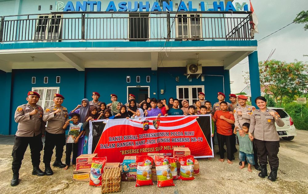 HUT Reserse ke-78, Subdit 3 Polda Riau Gelar Baksos di Panti Asuhan Al Ilham Pekanbaru