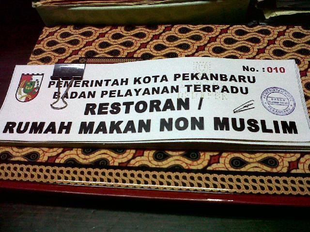Minggu Kedua 145 Permohonan Izin Rumah Makan Non Muslim