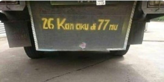 Arti Kalimat Sandi Rahasia '26-kan aku di 77-mu' yang ada di Belakang Truk