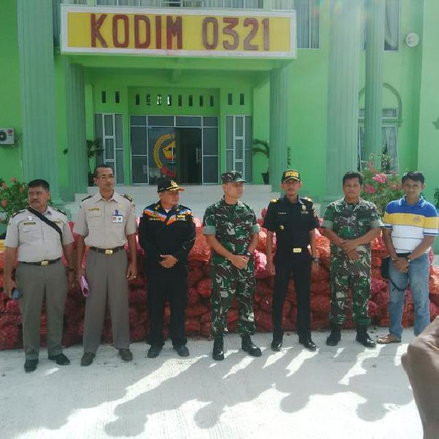 TNI Serahkan Bawang Tangkapan ke Balai Karantina